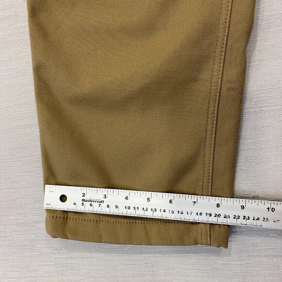 CAT Caterpillar Work Pants Mens 34 x 30 Brown Canvas Fleece Lined Insulated - Picture 9 of 12